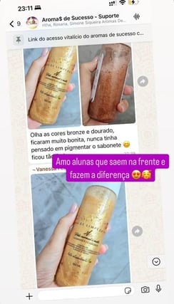 Depoimento de aluna sobre os aromas de sucesso