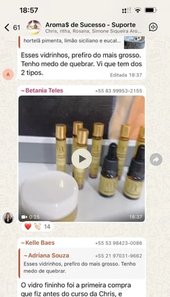 Depoimento de aluna sobre os resultados