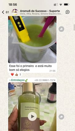 Depoimento de aluna sobre os aromas