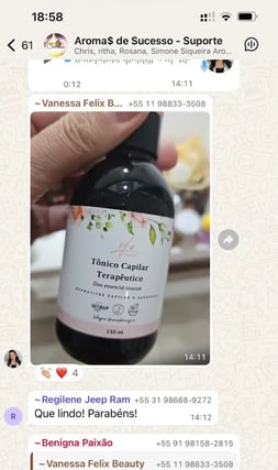 Depoimento de aluna sobre os produtos criados
